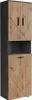 A tall, narrow cabinet with two doors at the top and one door at the bottom, separated by an open shelf. Produktbild-Vorschau