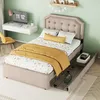 A bedroom scene with a bed, desk, and chair. Náhled obrázku produktu