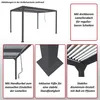 Alu pergola HWC-L41, lamelové zastřešení terasy, robustní Náhled obrázku produktu 9