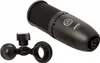 A black condenser microphone and its shock mount are displayed against a white background. Podgląd zdjęcia produktu