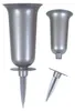 BURI Grabvase Silber Friedhofsvase Grabmalvase Produktbild-Vorschau 4