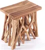 ÄSTE SITZ BÄNKCHEN "WOODS" | Teak, 48cm | Natur Blumen Bank Produktbild-Vorschau 1
