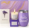 Geschenkset für Frauen mit lila Tasse, Kerze, Strohhalm und Produktbild-Vorschau 1