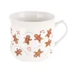 A white ceramic mug with a gingerbread man pattern. Anteprima dell’immagine prodotto