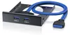 A black front panel with two USB 3.0 ports and a blue USB 3.0 cable attached, mounted in a black bracket. Náhled obrázku produktu