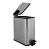 A silver pedal bin with its lid open, shown from a side-diagonal angle. Produktbild-Vorschau