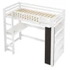 Hochbett 90x200cm mit Schreibtisch, Kreidetafel & Produktbild-Vorschau 12
