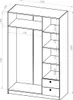 A technical drawing/diagram of a wardrobe with dimensions. Náhľad obrázku produktu