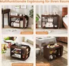 A collage of four images showing a multi-functional rolling cart used as a side table, nightstand, storage cart, and kitchen shelf. Anteprima dell’immagine prodotto