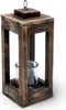1.09 Lanterne en bois à suspendre avec insert en verre - Voir les images du produit 1
