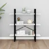 vidaXL Regál na knihy bílý 100x30x105 cm Dřevěný materiál Náhled obrázku produktu 4