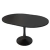 A black oval dining table with a pedestal base, shown against a white background. Náhled obrázku produktu