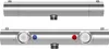 Two views of a chrome shower faucet system against a white background. Produktbild-Vorschau