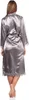 Damen Morgenmantel Kimono Satinrobe mit Spitze; Taupe/L Produktbild-Vorschau 3