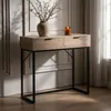 Tavolo consolle stile loft ELANO 2 cassetti 80 cm Rovere Anteprima dell’immagine prodotto 9