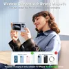 A woman is holding a phone with a magnetic charging case, demonstrating wireless charging. Below, there are examples of MagSafe and non-MagSafe cases. Náhled obrázku produktu