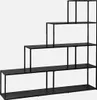 sweeek - Bücherregal Treppe aus Metall schwarz 4 Ebenen - Produktbild-Vorschau 1