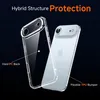 A clear phone case is shown next to a phone, highlighting its protective features. Produktbild-Vorschau