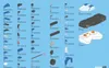 An instruction manual page showing various building block parts and assembled components of a toy car and remote control. Produktbild-Vorschau