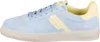 A side view of a single blue and yellow sneaker against a white background. Produktbild-Vorschau
