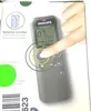 A close-up of a Philips voice recorder on its packaging, with a finger pressing a button. Podgląd zdjęcia produktu