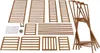 Disassembled wooden clothing rack components laid out on a white background. Náhled obrázku produktu