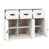 vidaXL Sideboard Weiß 100x40x75 cm Massivholz Kiefer - Produktbild-Vorschau 6