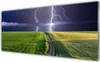 Acrylglasbilder 125x50 Wandbild Druck Ackerfeld Pfad Blitz Produktbild-Vorschau 1