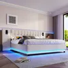 Sweiko lit rembourré, 180x200cm, avec barre de LED, tête de Voir les images du produit 4