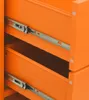 Close-up of an orange toolbox with two open drawers and metal drawer slides. Anteprima dell’immagine prodotto