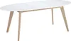 Miliboo - Tisch ausziehbar oval Weiß und helles Holz Produktbild-Vorschau 3