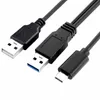 O55 USB-C auf USB 3.0 & USB 2.0 Y-Kabel – Dual Power Produktbild-Vorschau 2