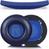 A top view of a blue headband and two blue ear pads for headphones. Produktbild-Vorschau