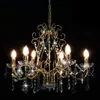 vidaXL Lampadario con perle di cristallo Golden Round 6×E14 Anteprima dell’immagine prodotto 3