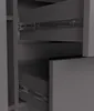 A close-up view of the interior of a cabinet, showing two drawers with metal drawer slides. Anteprima dell’immagine prodotto