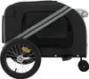 vidaXL Fahrradanhänger Hunde Grau und Schwarz Oxford-Gewebe Produktbild-Vorschau 6