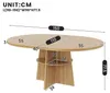 (Natural) Ausziehbarer Esstisch 110–150 cm, runder Produktbild-Vorschau 8