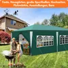 A couple is having a barbecue in front of a green party tent in a backyard. Produktbild-Vorschau