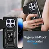 A person is holding a phone case with a ring stand and magnetic attachment. Voir les images du produit