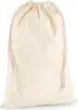 A plain, unadorned canvas drawstring bag against a white background. Voir les images du produit