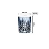 A blue crystal glass with dimensions and capacity indicated. Produktbild-Vorschau