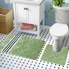 Badteppich Set 2-tlg. Oliv - Badezimmer Teppich Rutschfest Produktbild-Vorschau 4