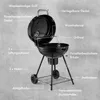 VonHaus 53.3cm Kugelgrill - Tragbarer Holzkohlegril mit Produktbild-Vorschau 6