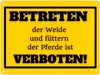 Betreten verboten Metallschild in 15x20 cm in gelb mit Produktbild-Vorschau 1