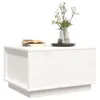 A white wooden coffee table with books and a vase of flowers on top, set against a white background. Voir les images du produit