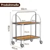 Carrello di servizio in acciaio inossidabile con 2 ripiani Anteprima dell’immagine prodotto 2