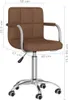 vidaXL Kancelárska stolička Swivel Brown Fabric Náhľad obrázku produktu 8
