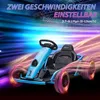 A blue electric go-kart with glowing wheels and light trails, suggesting speed and excitement. Produktbild-Vorschau