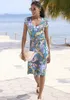 LASCANA Sommerkleid mit V-Ausschnitt im Alloverdruck, Produktbild-Vorschau 3