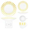 18szt serwis kawowy Split żółte paski porcelana 6 osób Podgląd zdjęcia produktu 9